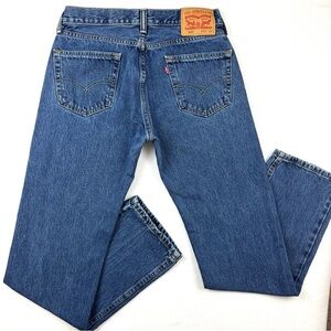 Levi’s 505 Med Wash Regular-Fit 100% Cotton Rigid Fade Straight Jeans Size 30X32